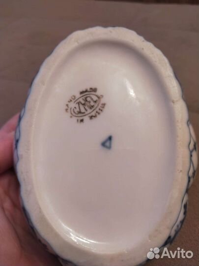 Конфетница с крышкой Гжель СССР