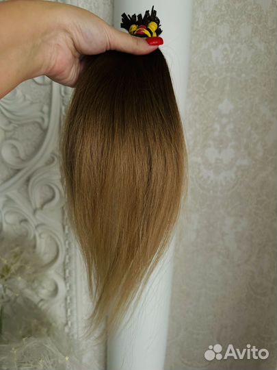 Волосы для наращивания натуральные на капсулах