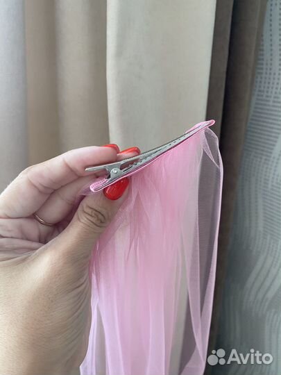 Фата для девичника розовая