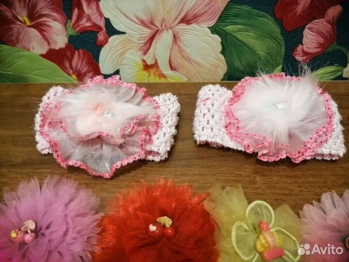 Ободки для волос, заколки, завязки