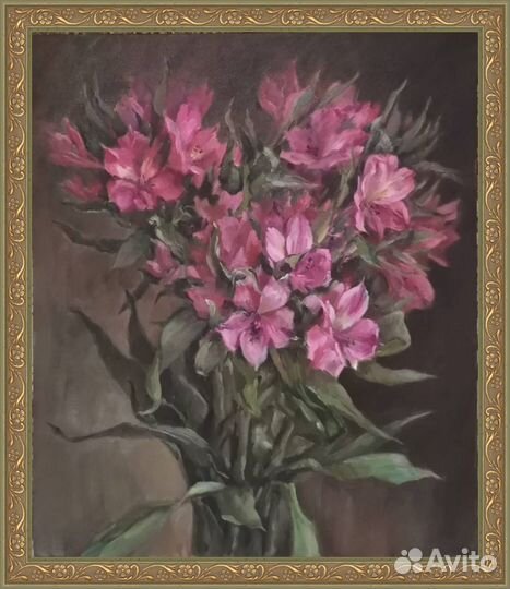 Картина маслом этюд цветы