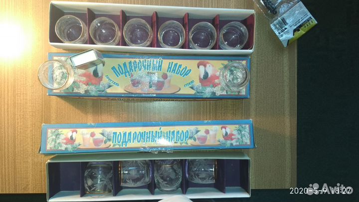 Новые стопки, рюмки, 6 шт. хрусталь, стекло