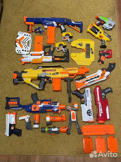 Бластеры Nerf разные с пульками и обвесами
