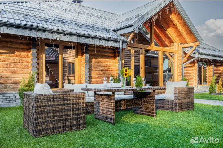 Обеденный комплект из ротанга karl коричневый