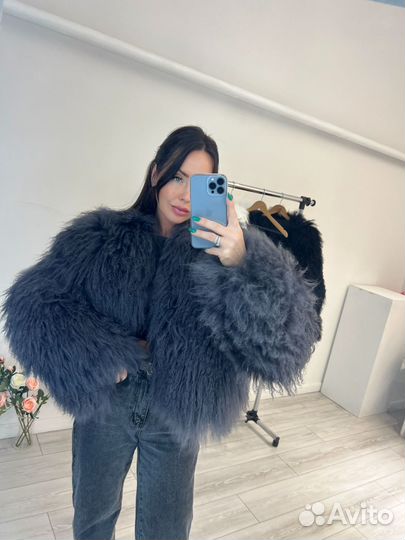 Шуба из ламы натуральная 45 см