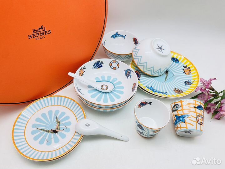 Детский набор посуды Hermes Circus Aqua на 2 пер