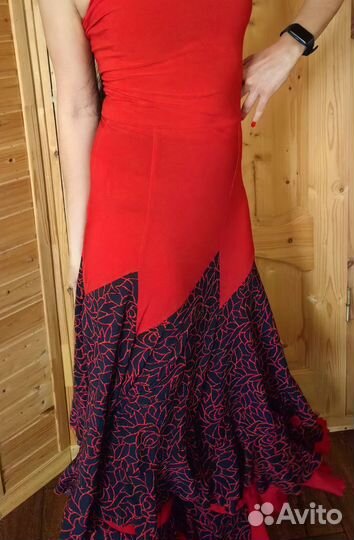 Юбка с высоким поясом платье фламенко