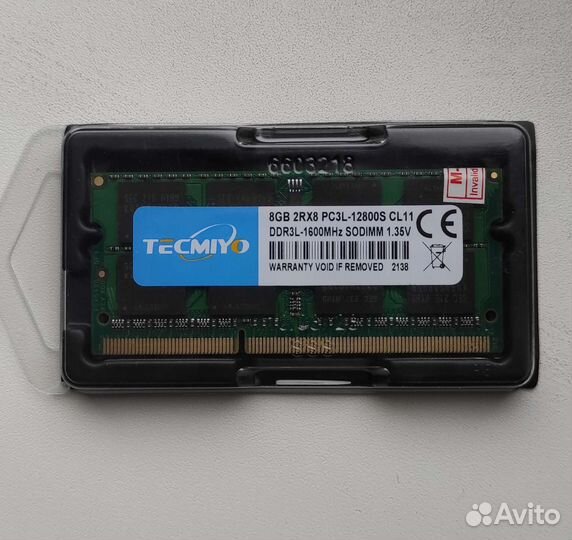 Оперативная память 8GB ddr3l SO-dimm(чипы Hynix)