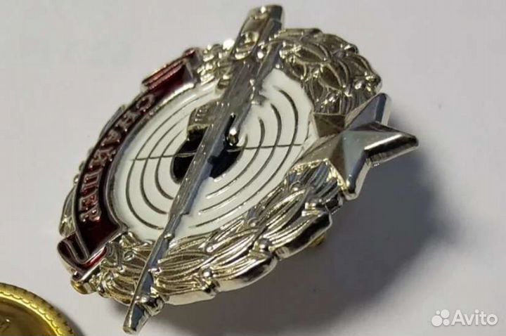 Знак нагрудный Снайпер Тяжелый Сплав нейзильбер