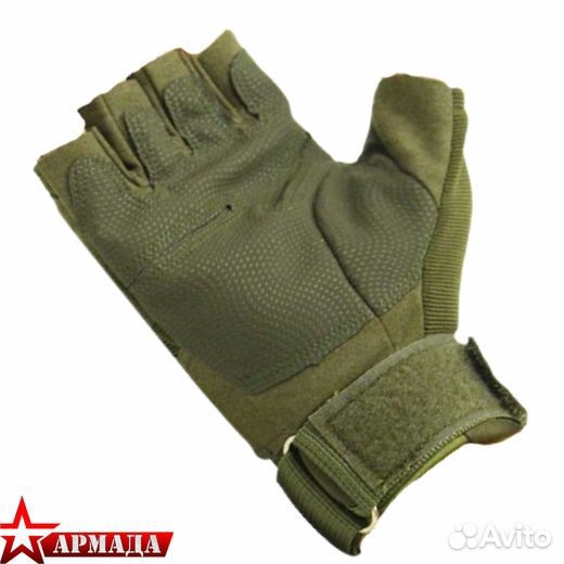 Перчатки тактические беспалые с накладками Oliva