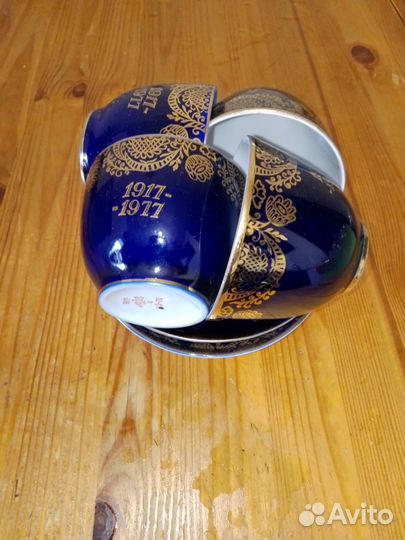 Сервиз 8 предметов, лфз, кобальт