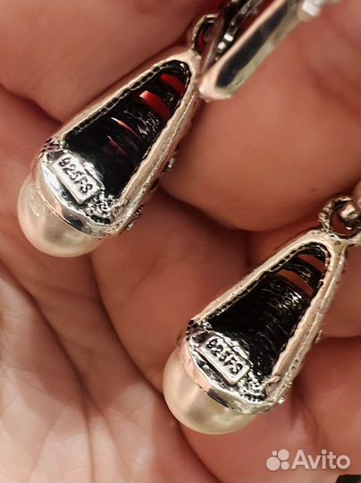 Комплект 925 серьги кулон винтаж