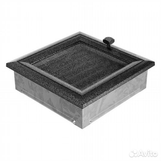 Вент решетка Kratki Оскар Черный хром с жалюзи 17