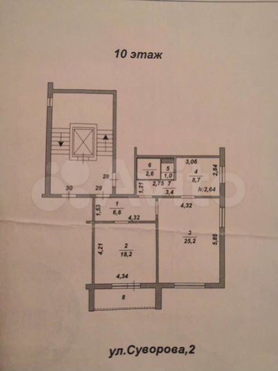 2-к. квартира, 65,6 м², 10/10 эт.