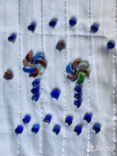 Цветные фигурные стёклышки для декора