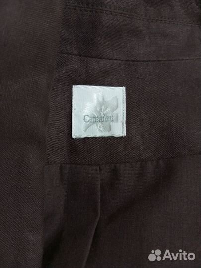 Новый льняной шоколадный пиджак Camaieu Франция