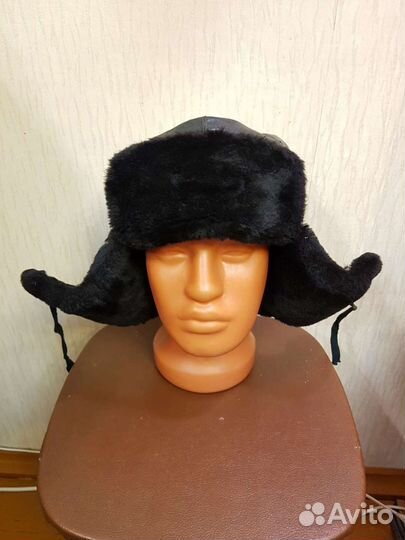 Шапка кожаная мужская 54