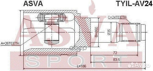 2 0111-AZT251LH, 43040-05101 tyil-AV24 Шрус
