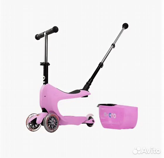 Самокат micro mini2GO deluxe plus розовый и шлем