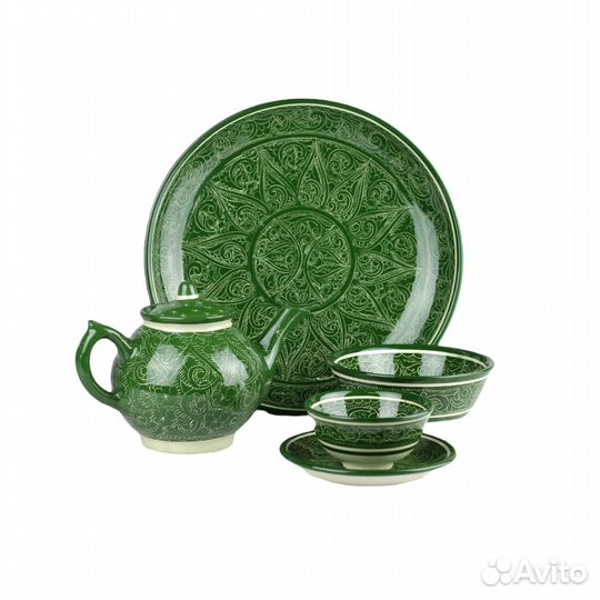 Узбекская Посуда Риштанская Ляган Пиала Чайник