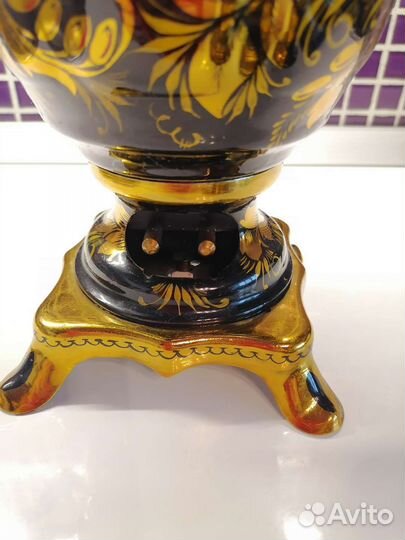 Самовар электрический расписной с подносом, СССР