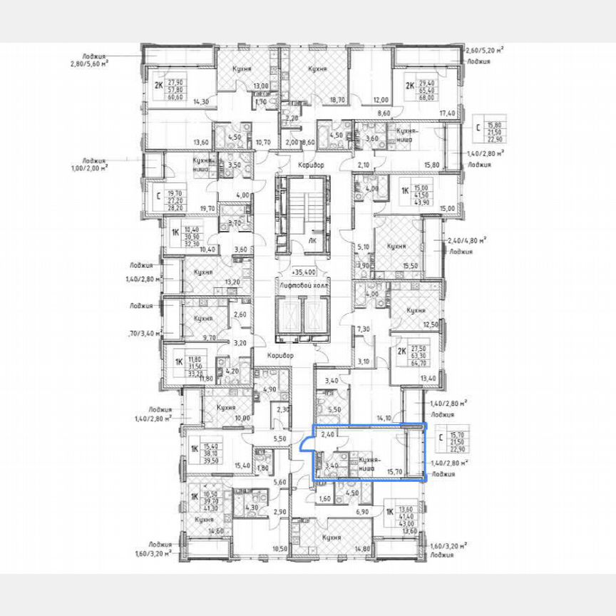 Квартира-студия, 22,9 м², 13/13 эт.