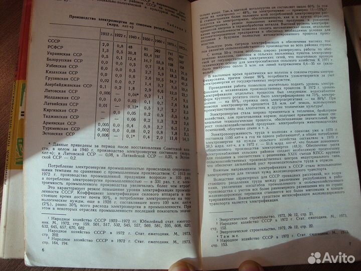 План электрификации страны с картой. 1974г