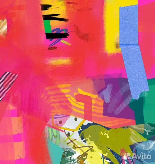 Картина маслом на холсте красная абстракция