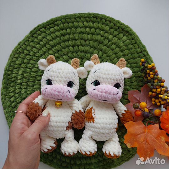 Вязаные игрушки олень единорог