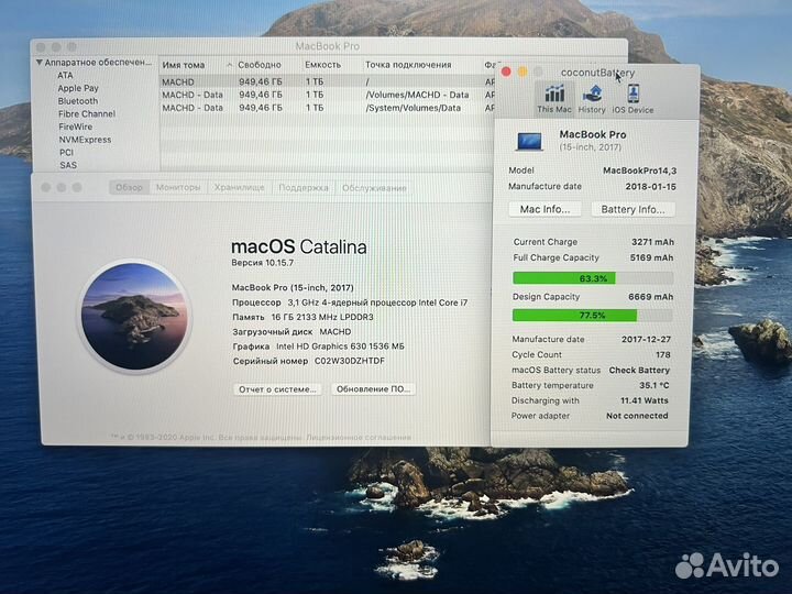Максимальный Apple MacBook Pro 15 2017 1 Террабайт