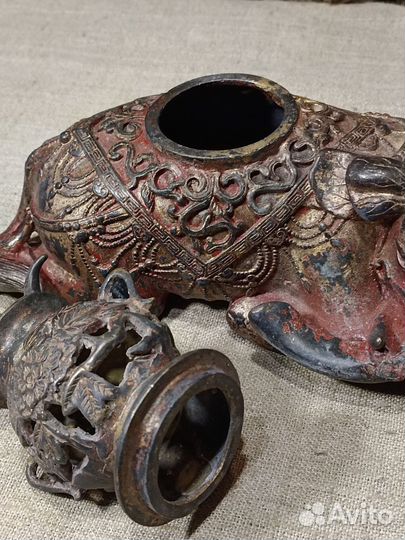 Ёмкость для благовоний слон бронза