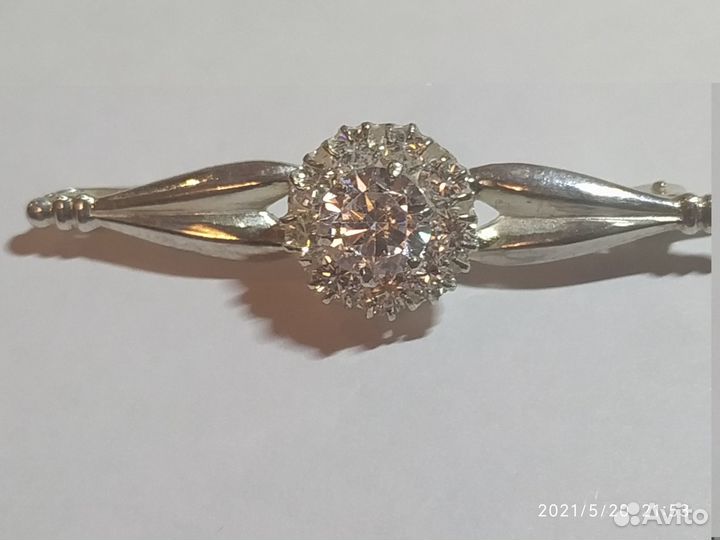 Винтажная брошь из серебра 875 пробы