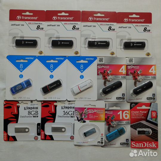 Флешки (флэшки) USB, новые, 4 – 32Гб