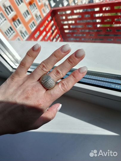 Кольцо серебро