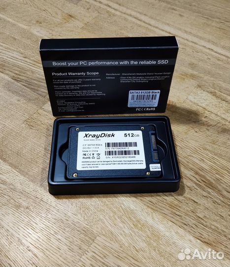 SSD SATA 512gb с предустановленной ос Windows 10