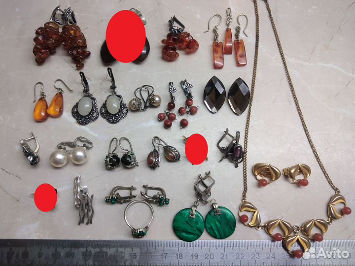 Винтажные серьги, клипсы времён СССР. Мельхиор