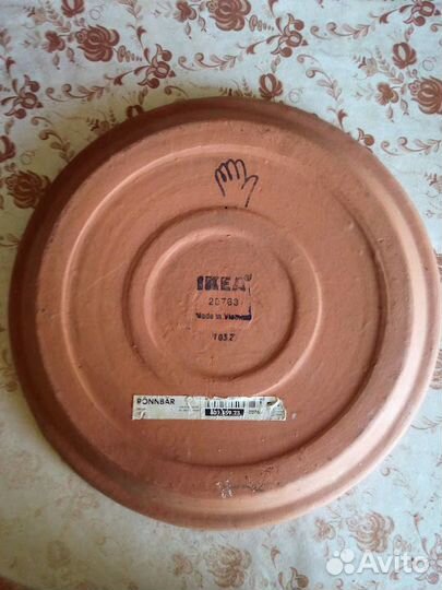 Блюдо подставка под кашпо напольное ikea34см керам