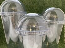 Пластиковые стаканы с крышкой купольной