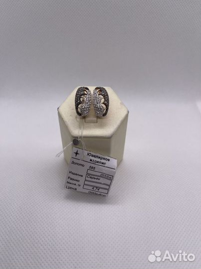 Золотые серьги 4,74гр