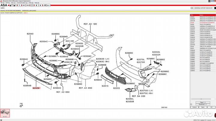 Спойлер переднего бампера Mitsubishi Pajero Sport