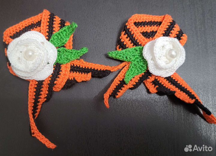 Брошь ручной работы: Георгиевская лента броши