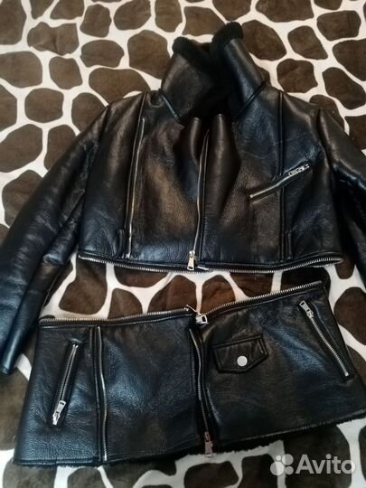 Кожаная куртка с мехом