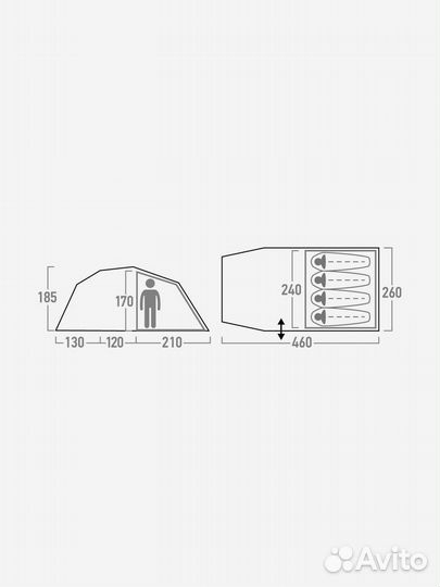 Палатка туристическая 4 местная Outventure Trenton