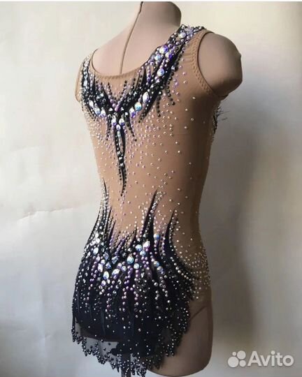 Купальник для художественной гимнастики черный