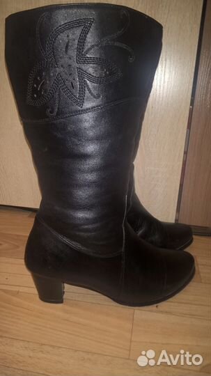 Кожаные сапоги