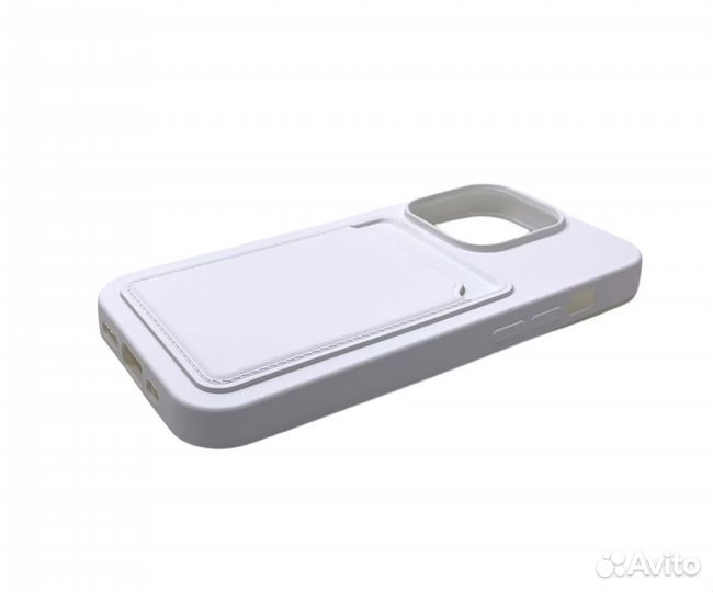 Чехол для iPhone 15 PRO MAX silicone+pocket белый
