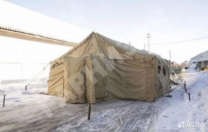 Каркасная палатка армейская брезентовая
