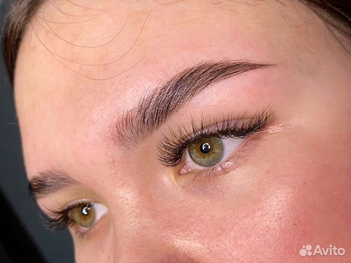 Окрашивание бровей хной, Долговременная укладка