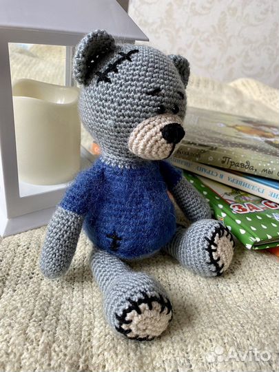 Мишка вязаная игрушка