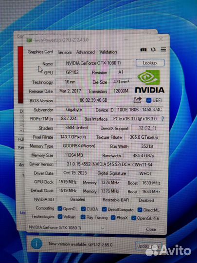 Gigabyte gtx 1080 ti 11gb